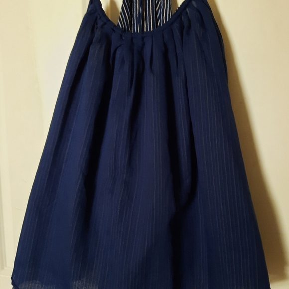 Converse One Star sleeveless tank. Medium, Navy w/ light blue and white stripes. - Picture 5 of 9